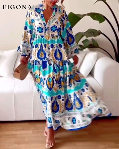 Casual ethnic style long dress casual dresses spring summer