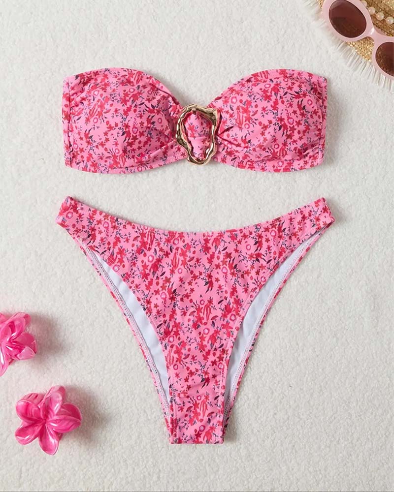 Bandeau Floral Bikini