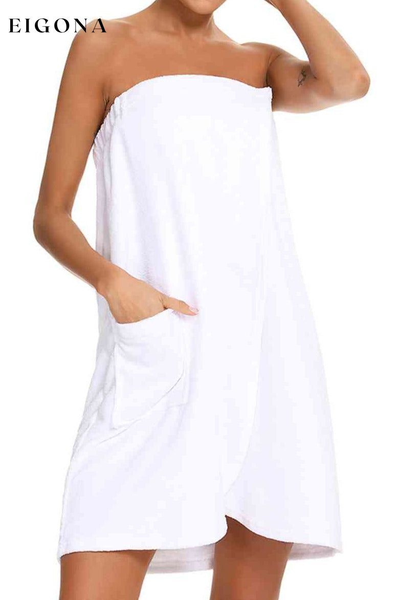 Strapless Robe with pocke clothes H#Y lounge lounge wear loungewear Ship From Overseas