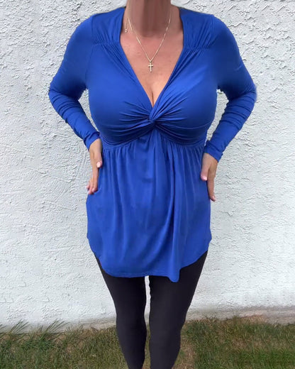 Sexy Deep V Twist Top