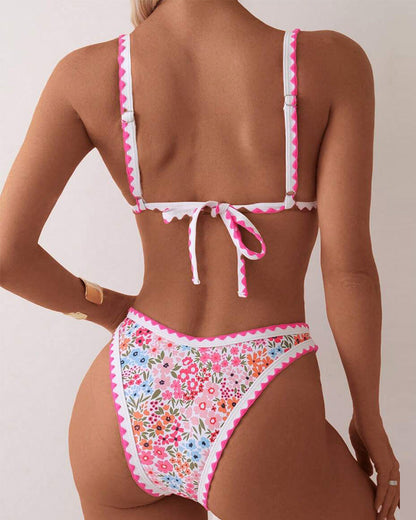 Small floral print camisole bikini set bikinis summer