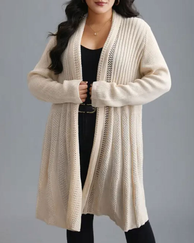 Long Solid Casual Cardigan