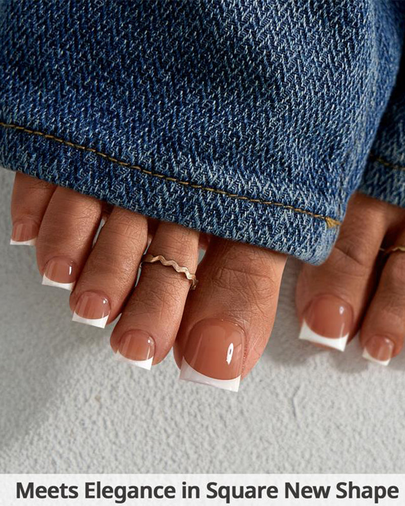 French Short Nude Toe Nails