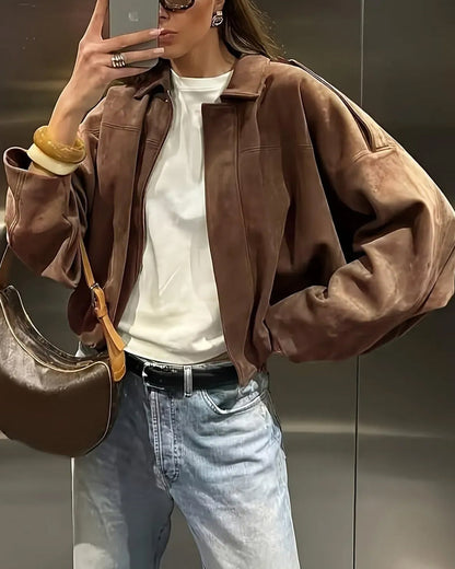 Fashion Suede Lapel Jacket