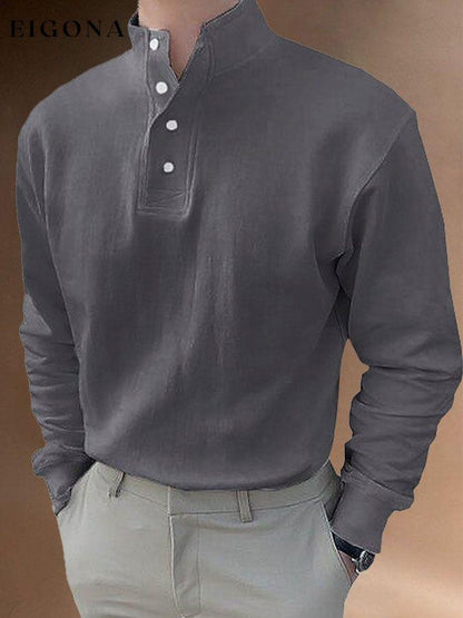 Casual Solid Button Pullover men