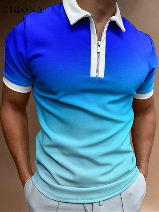 Men's Loose Casual Zipper Lapel Polo Shirt men