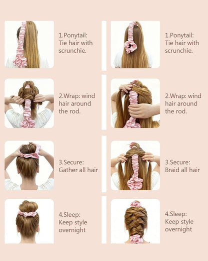 Multi-function Satin Heatless Hair Curler & Hair Tie Non