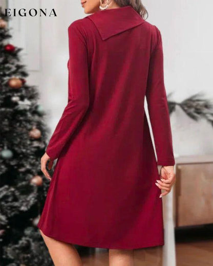 Solid Color Button Elegant Dress 23BF Casual Dresses Clothes Dresses Dresses Women