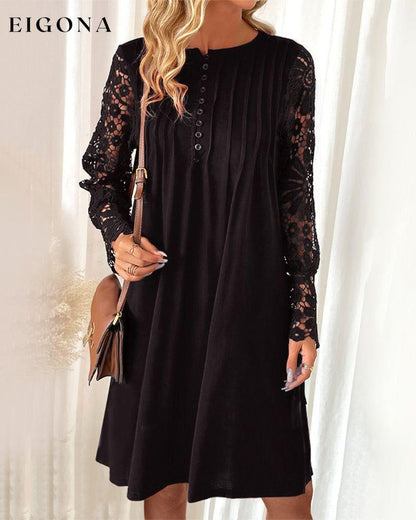 Pleated lace sleeve dress 2023 f/w 23BF casual dresses Clothes Dresses spring summer