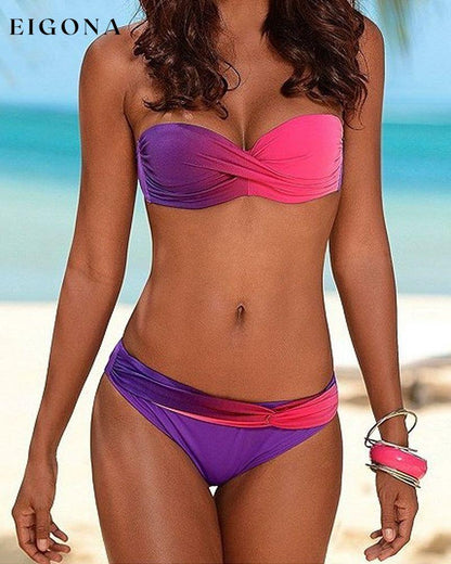 Detachable Strap Gradient Print Bikinis Purple 23BF Bikinis Clothes Summer Swimwear
