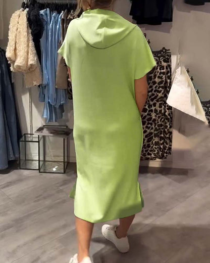 Hooded Casual Drawstring Dress