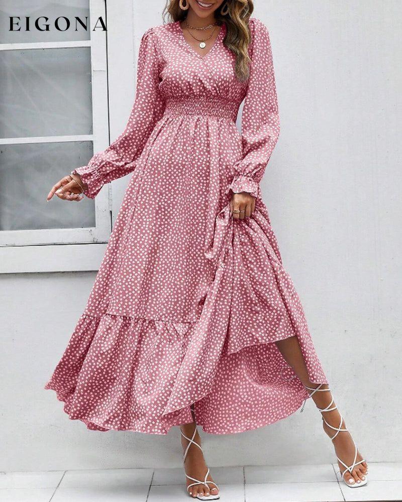 Polka dot print maxi dress Pink 23BF Casual Dresses Clothes Dresses Spring Summer