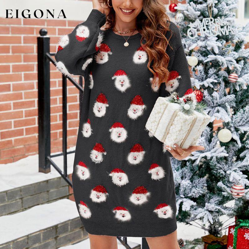 Casual Plush Christmas Dress Black best Best Sellings casual dresses clothes Sale short dresses Topseller