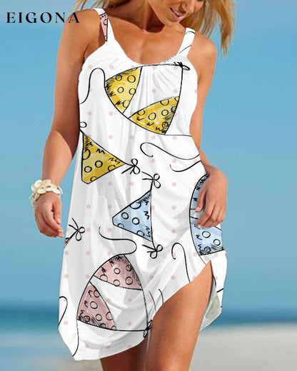 Printed beach sundress Pink 23BF Casual Dresses Clothes Dresses Summer