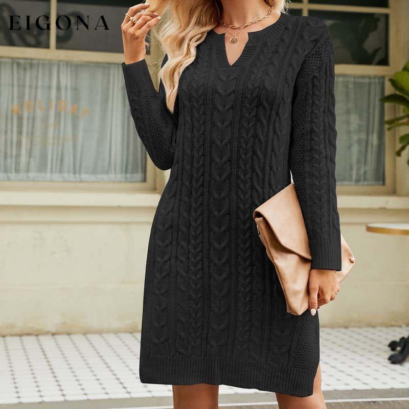 Casual Cable Knit Dress Black best Best Sellings casual dresses clothes Sale short dresses Topseller
