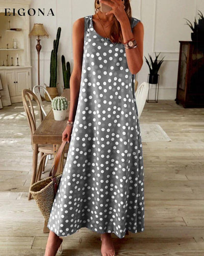 Polka-dot print slip dress Gray 23BF Casual Dresses Clothes Dresses Summer