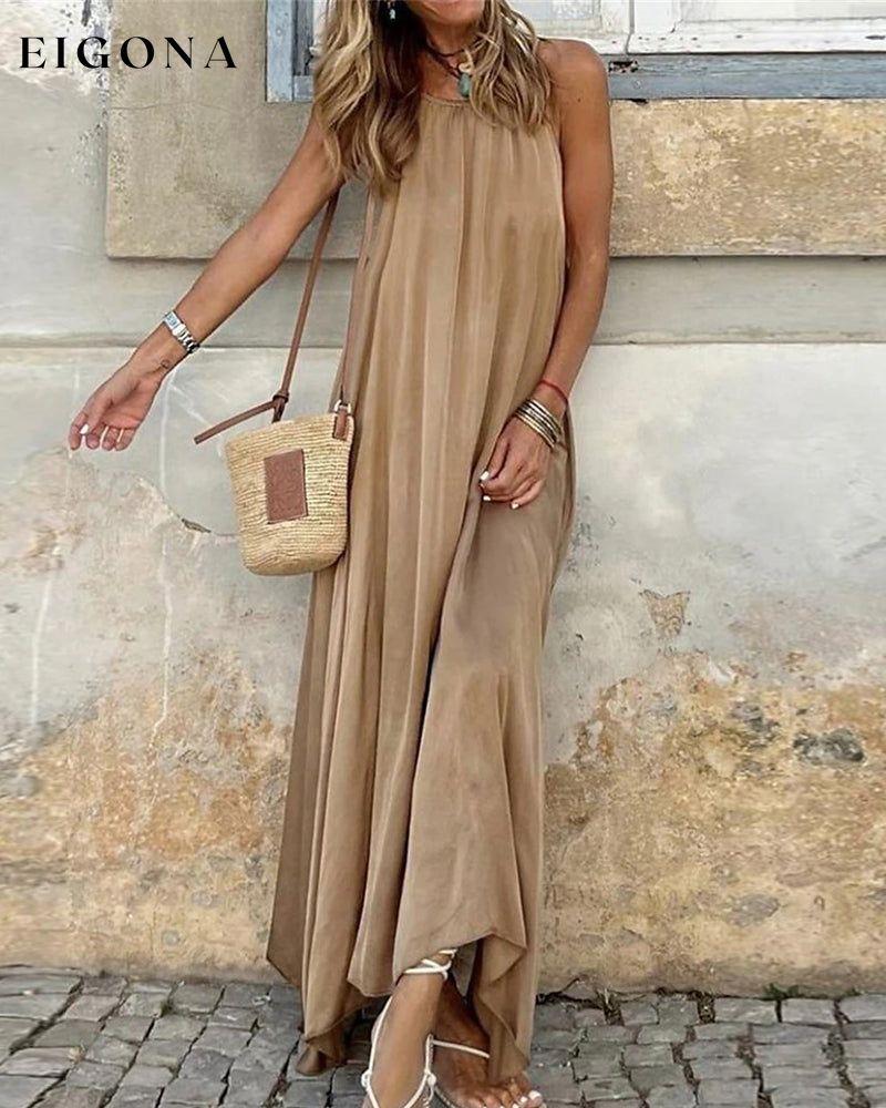 Solid color elegant sleeveless dress 23BF Casual Dresses Clothes Dresses Summer