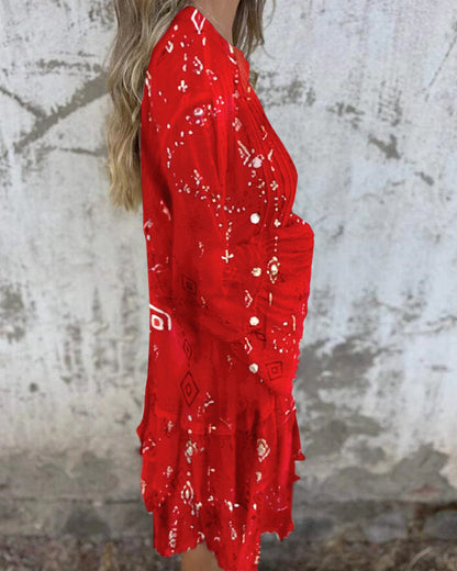 Lace Sleeve Hollow Out Oversized Dress