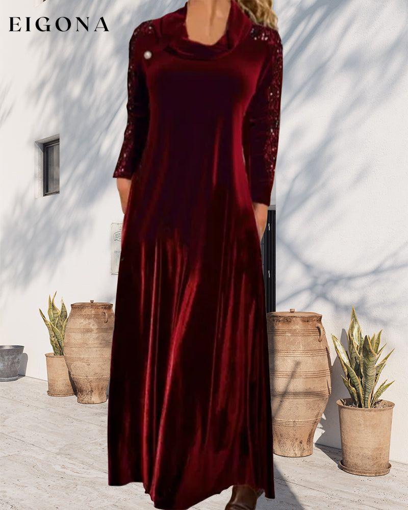Sequined velvet long sleeve maxi dress 2022 f/w 23BF casual dresses Clothes Dresses