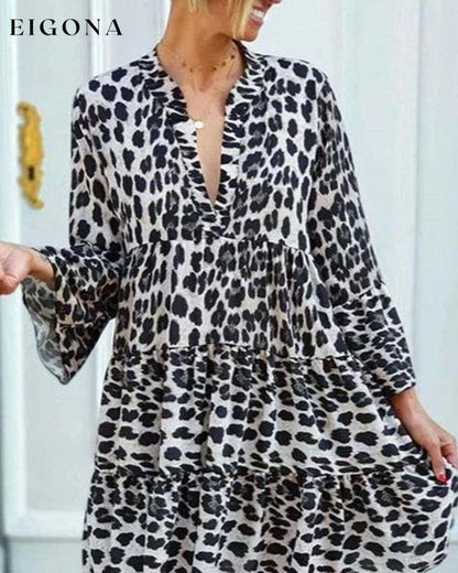 Loose leopard print dress 23BF Casual Dresses Clothes Dresses Spring Summer Vacation Dresses