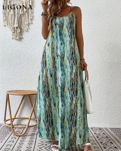 Sleeveless Vacation Dress in Gradient Print Green 23BF Casual Dresses Clothes Dresses Spring Summer Vacation Dresses