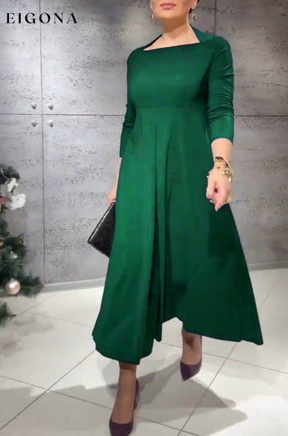 Elegant Maxi Casual Dress Green 2023 f/w 23BF casual dresses Clothes Dresses spring