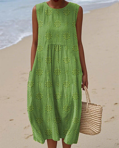 Fresh Print Sleeveless Dress