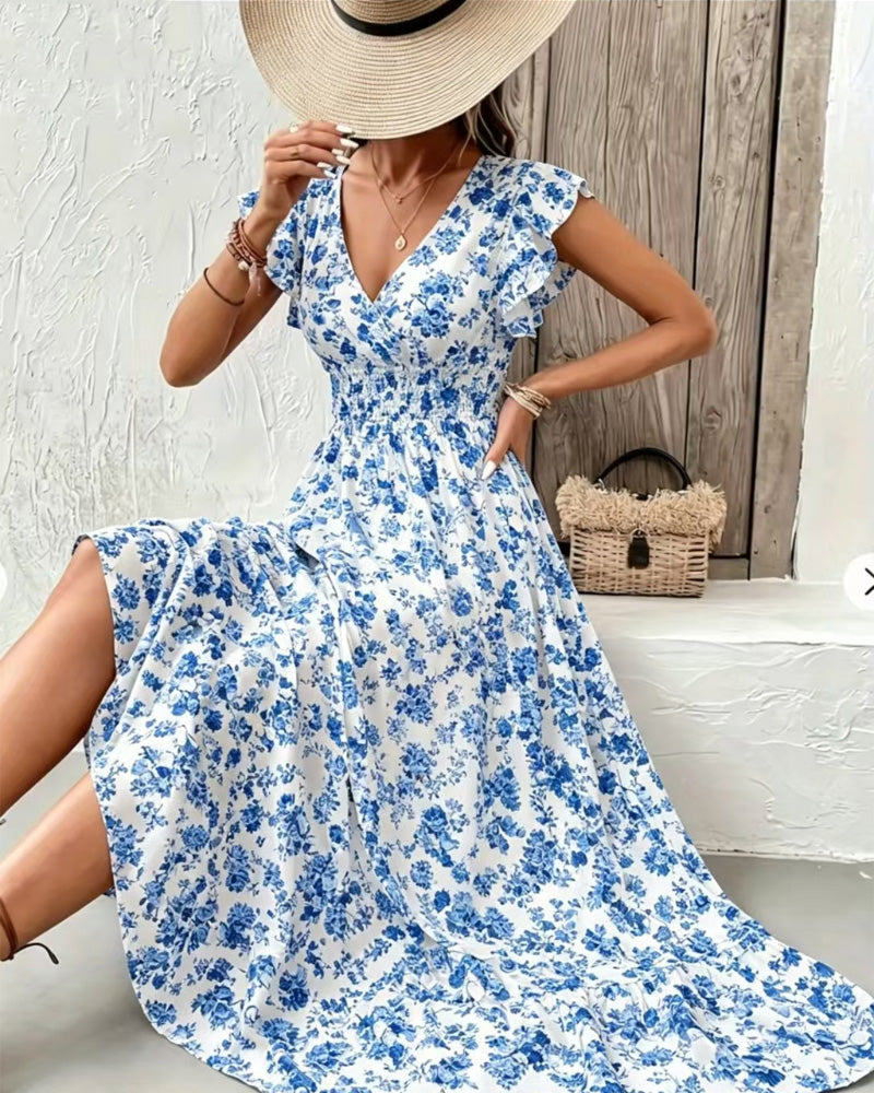 Floral Waist Tie Dress casual dresses spring summer