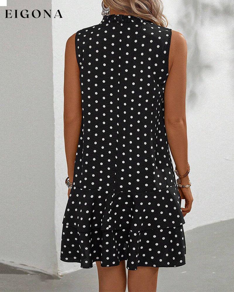 Sleeveless Polka Dot Dress a line dresses polka dot spring summer