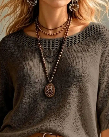Round Neck Hollow Out Pullover 2024 f/w pullovers