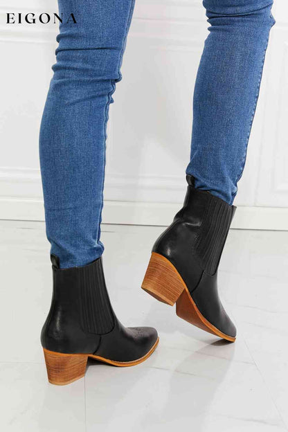 Love the Journey Stacked Heel Chelsea Boot in Black Clothes Melody Ship from USA shoes womens shoes