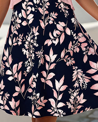 V-Neck Sleeveless Floral Dress & Top