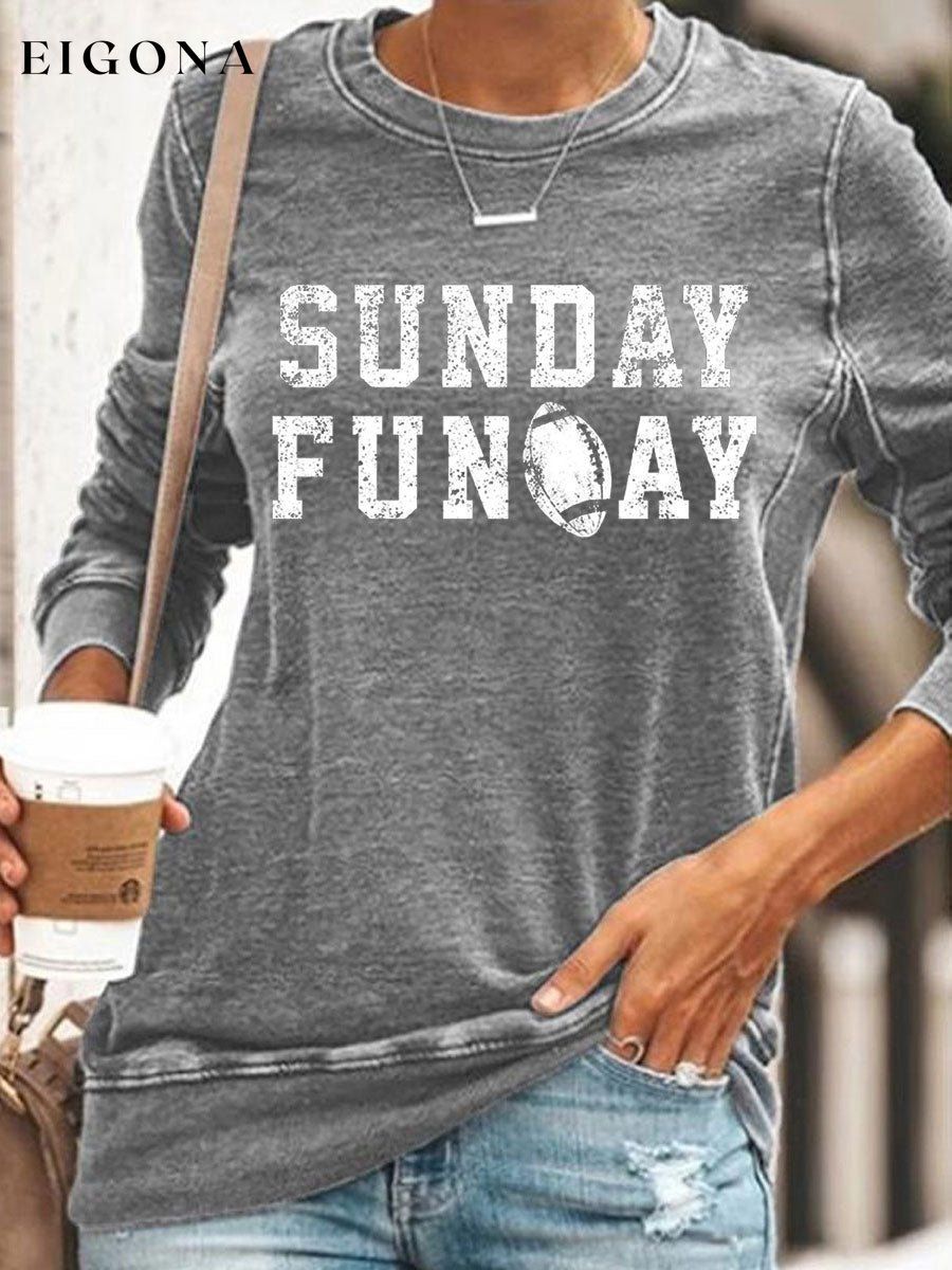 Sunday Funday Rugby Season Print Sweatshirt