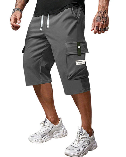 Men's Casual Drawstring Capri Cargo Pants