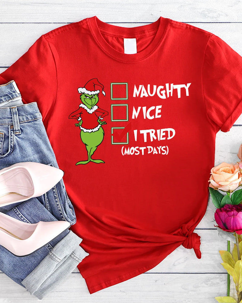 Grinch Christmas casual T-shirt