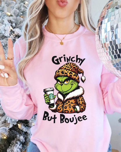 Grinchy but Boujee Christmas sweatshirt 2024 f/w christmas grinch sweatshirts