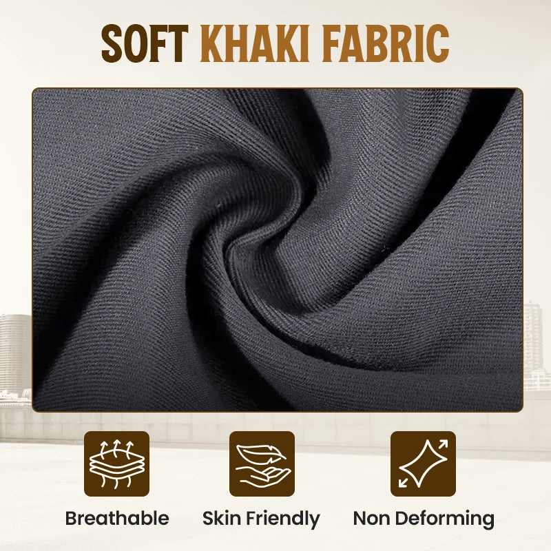 GlideActive - Pantaloni sportivi color cachi da uomo con cintura espandibile