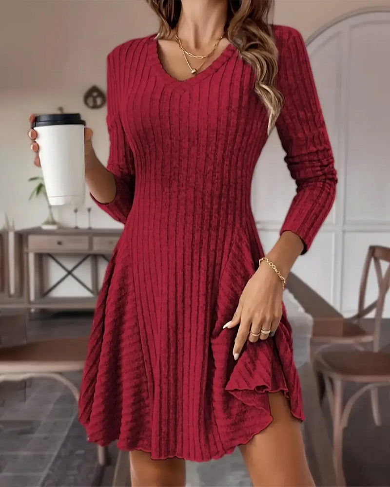 A-Line Long Sleeve Dress 2024 f/w casual dresses