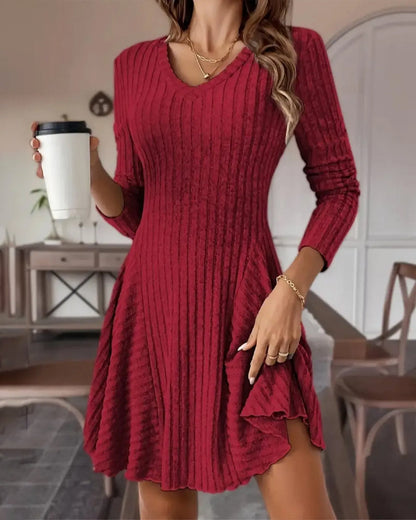 A-Line Long Sleeve Dress