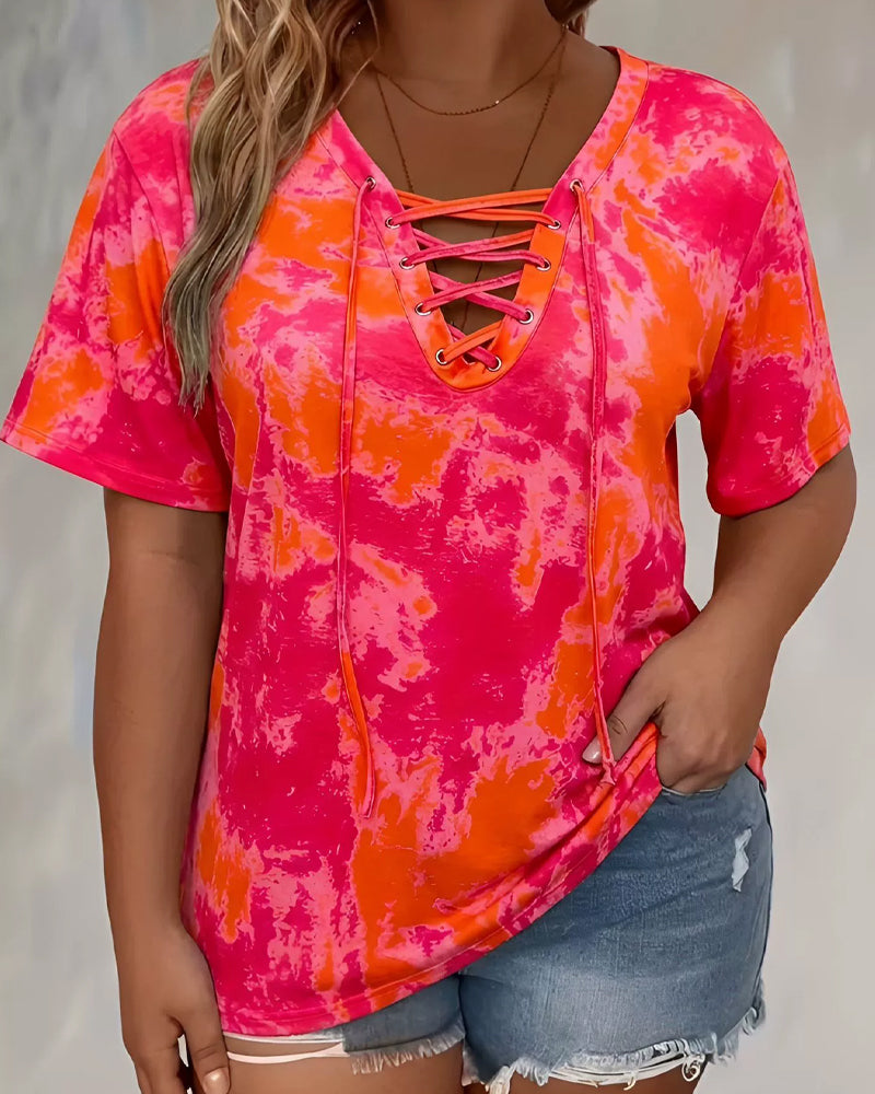Tie-Dye Print Blouse