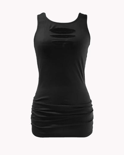 U-Neck Sleeveless Hollow Out Tank Top