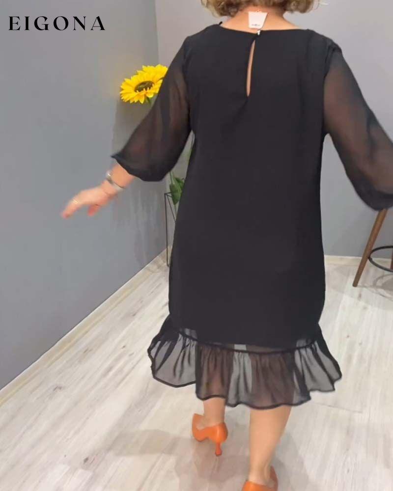 Patchwork ruffled solid color dress casual dresses spring summer