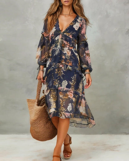 Sexy V-Neck Bohemian Dress