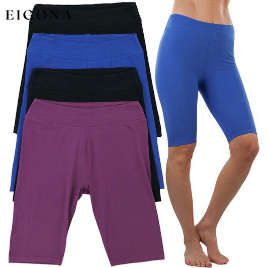 4-Pack: Women's Knee Length High Waisted Stretchy Microfiber Leggings Bright __stock:100 bottoms refund_fee:1200