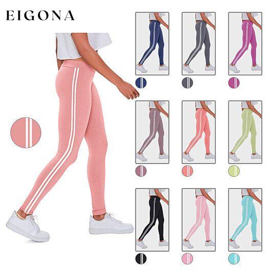 4-Pack: Women's Ultra-Soft Striped Yoga Leggings __stock:1000 bottoms refund_fee:1200