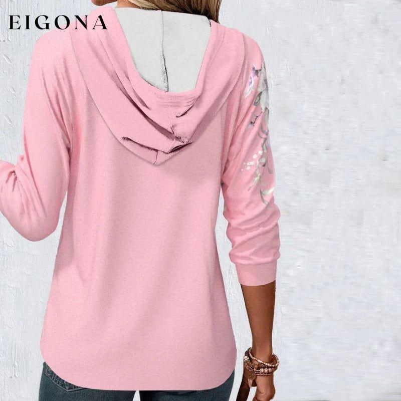 Floral Print Hooded Sweatshirt best Best Sellings clothes Plus Size Sale tops Topseller