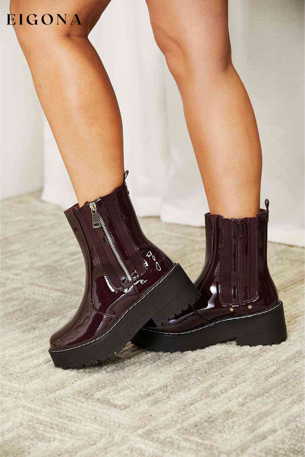 Side Zip Platform Boots Forever Link Ship from USA shoes womens shoes