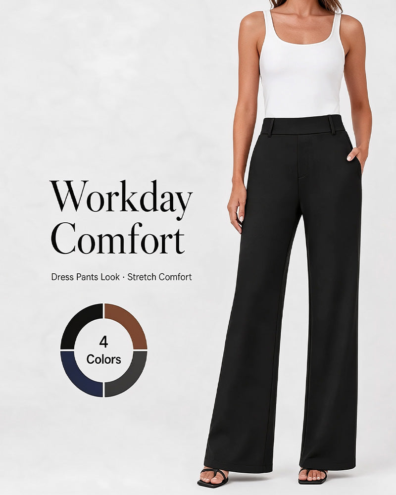 High-Waisted Wide-Leg Suit Pants 2024 f/w pants spring
