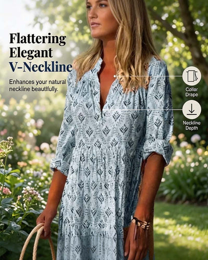 Vintage V-Neck Floral Dress