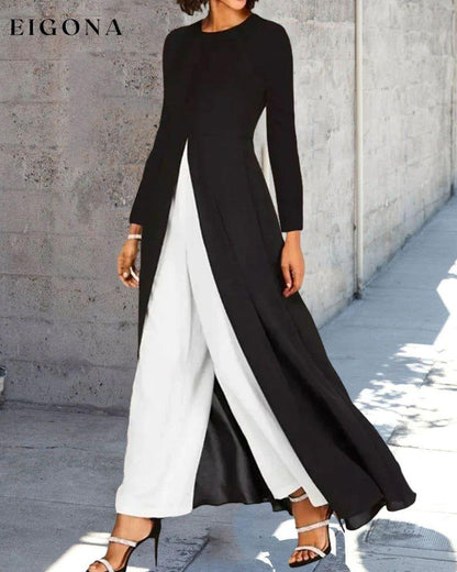 Solid color slit elegant long dress 2023 f/w 23BF casual dresses Clothes Dresses spring